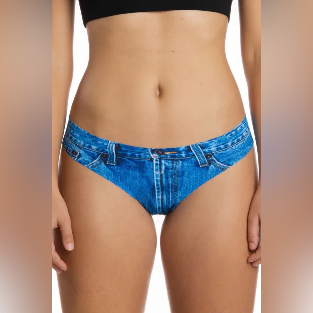 Shinesty Women’s Underwear / Denim Print Seamless Thong / Panties